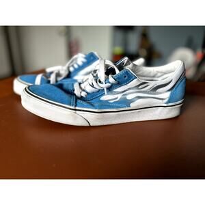 VANS Old Skool Blue Flame Size 10 Pre Owned